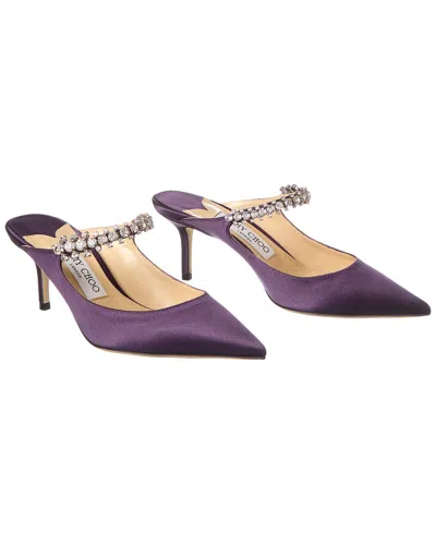 Jimmy Choo Dnu Inv  Bing 65 Satin Mule (authentic Pre-loved) In Purple