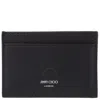 Jimmy Choo Dom Black Embossed Leather Card Case In Black