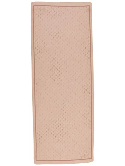 Jimmy Choo Doris Monogram-print Silk Scarf In Pink