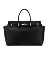 Jimmy Choo Black Leather Large Diamond Belted Shopping Bag In Black