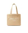 Jimmy Choo Embroidered Logo Handbag In Nude