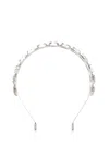 Jimmy Choo Double Headband Jewelry Silver In Metallic