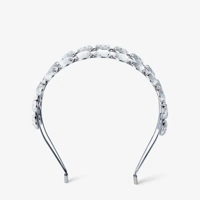 Jimmy Choo Double Row Headband In Silber/silber