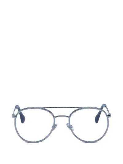 Jimmy Choo Double-bridge Round-frame Glasses In Purple