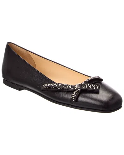 Jimmy Choo Dover Leather Ballerina Flat In Black