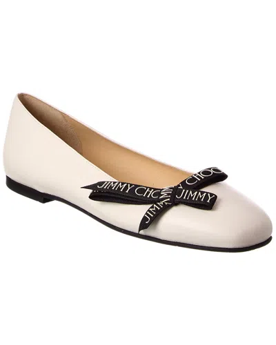 Jimmy Choo Dover Leather Ballerina Flat In Neutral