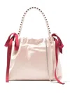 Jimmy Choo Drawstring Crystal-embellisment Top-handle Mini Bag In Pink