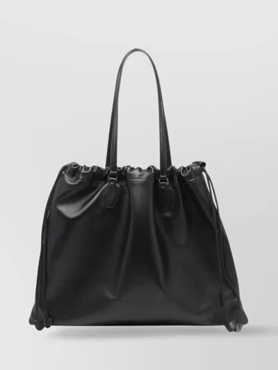 Jimmy Choo Drawstring Leather Tote Bag