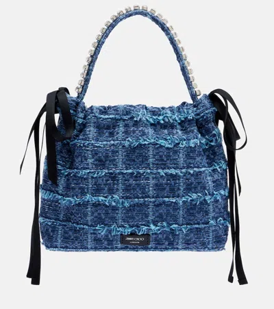 Jimmy Choo Drawstring Mini Embellished Top-handle Bag In Blue