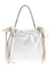 Jimmy Choo Drawstring Mini Hand Bags Pink In Silver