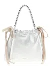 Jimmy Choo Drawstring Mini Hand Bags Pink In Silver