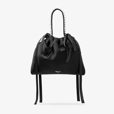 Jimmy Choo Drawstring Mini Top Handle In Black
