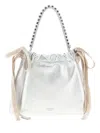 Jimmy Choo Drawstring Mini Tote Bag In Silver