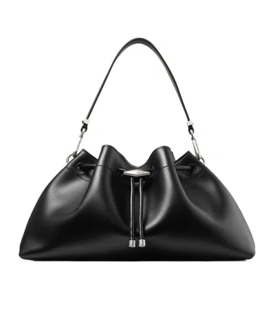 Jimmy Choo Drawstring Shoulder Bag In Black