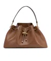 Jimmy Choo Medium Bon Bon Leather Cinch Shoulder Bag In Brown