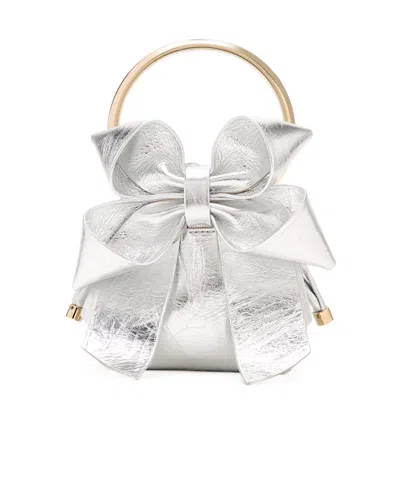 Jimmy Choo Drawstring Shoulder Bag In White