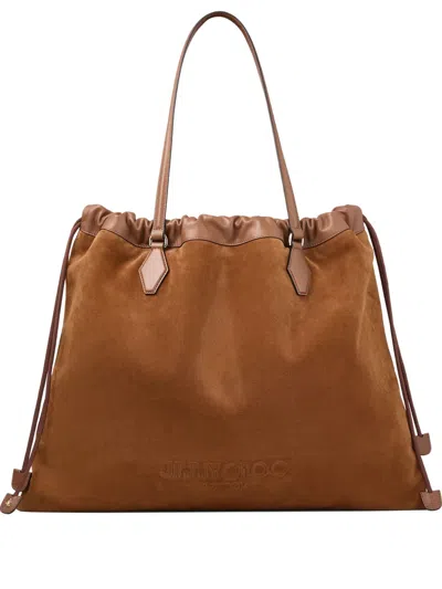 Jimmy Choo Drawstring Suede Tote Bag