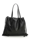 Jimmy Choo Drawstring Tote/l Soft Nappa W/embossed  Shoulder Bags Black