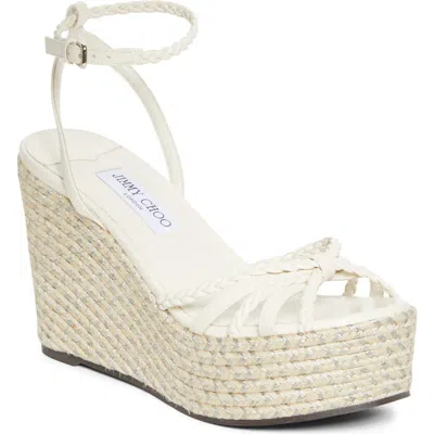 Jimmy Choo Dree Platform Espadrille Sandal In White