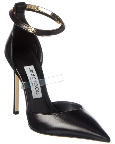 Jimmy Choo Dreece 110 Leather & Vinyl Pump In Black