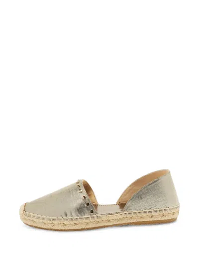 Pre-owned Jimmy Choo Dreya Studded Ballet Flats In Gold