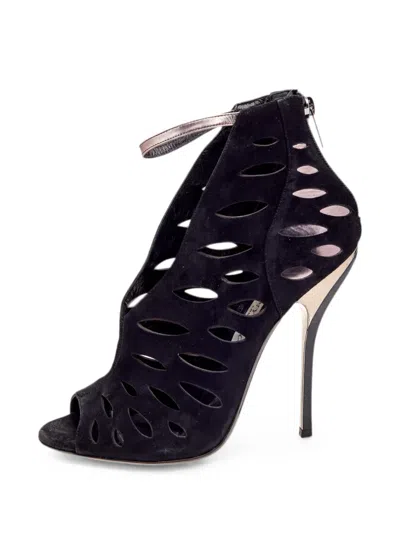 Pre-owned Jimmy Choo Drift Cutout Ankle Boots In Black