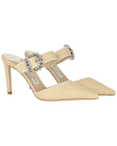Jimmy Choo Dyana 85 Raffia Mule In Neutral