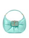 Jimmy Choo Mini Satin Edie Shoulder Bag In Green