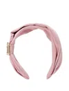 Jimmy Choo Edie Satin Embellished Headband In Pink