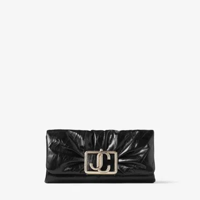 Jimmy Choo Edie Wallet With Chain In Black