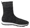 Jimmy Choo Black Silver Lurex Mix Norway Sneakers In Black
