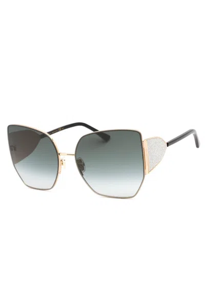 Jimmy Choo Elegant Rectangular Sunglasses 61mm For Women In Green