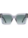 Jimmy Choo Eleni Square-frame Sunglasses In R6s9o Transparent Gray