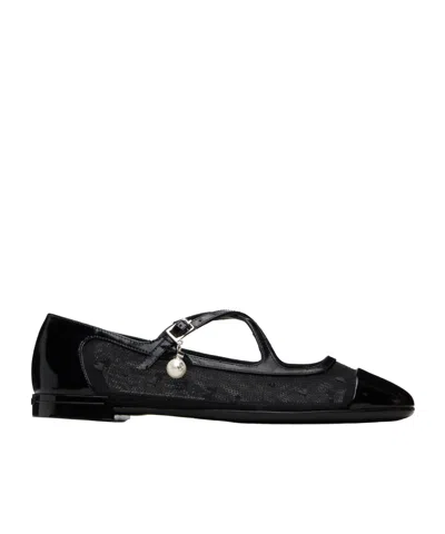 Jimmy Choo Eleri Flat Ballet Shoes In Black