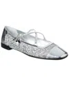 Jimmy Choo Eleri Glitter-leather Ballet Flats In Metallic