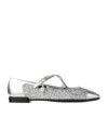 Jimmy Choo Eleri Glitter-leather Ballet Flats In Metallic