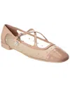Jimmy Choo Eleri Mesh & Leather Ballerina Flat In Pink