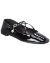Jimmy Choo Eleri Patent Ballerina Flat In Black