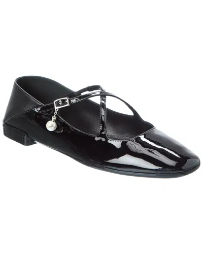 Jimmy Choo Eleri Patent Ballerina Flat In Black