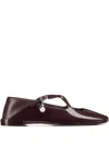Jimmy Choo Eleri Patent-leather Cross-strap Ballet Flats