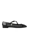 Jimmy Choo Eleri Ballerinas In Soft Spazzolato Leather In Black