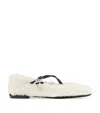 Jimmy Choo Eleri Shearling Ballerina Flats In White