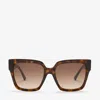 Jimmy Choo Eli Havana Square Sunglasses Havana One Size In Blue