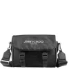 Jimmy Choo Eli Logo Print Nylon Crossbody In Gunmetal/black