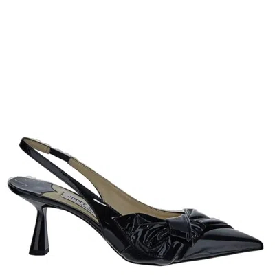 Jimmy Choo Elinor 65 Bow-detailed Patent-leather Slingback Pumps In Black