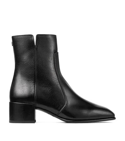 Jimmy Choo Eliot 45 Leather Ankle Boots In Black