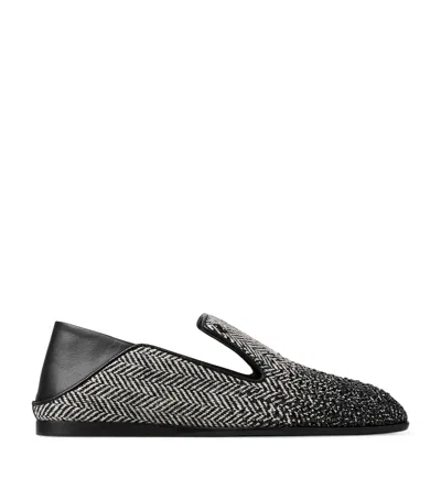 Jimmy Choo Eliot Crystal-embellished Slippers In Black