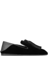 Jimmy Choo Eliot Velvet Tassel Ballet Flats In Black