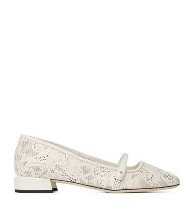 Jimmy Choo Elisa 25 Ballet Pumps In White