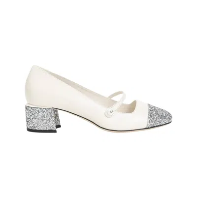 JIMMY CHOO JIMMY CHOO ELISA 45 BEIGE NAPPA LEATHER PUMPS